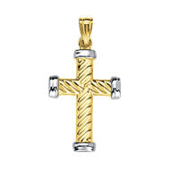 Two-Tone Roped Cross Pendant