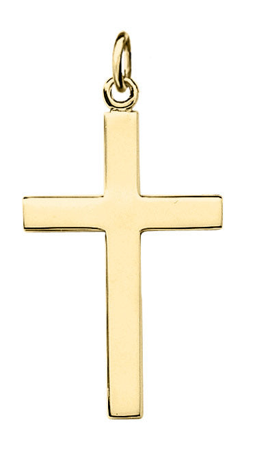 14K Gold Filled Plain Polish Cross Necklace