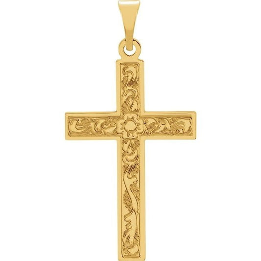 14KT SMALL ENGRAVED CROSS
