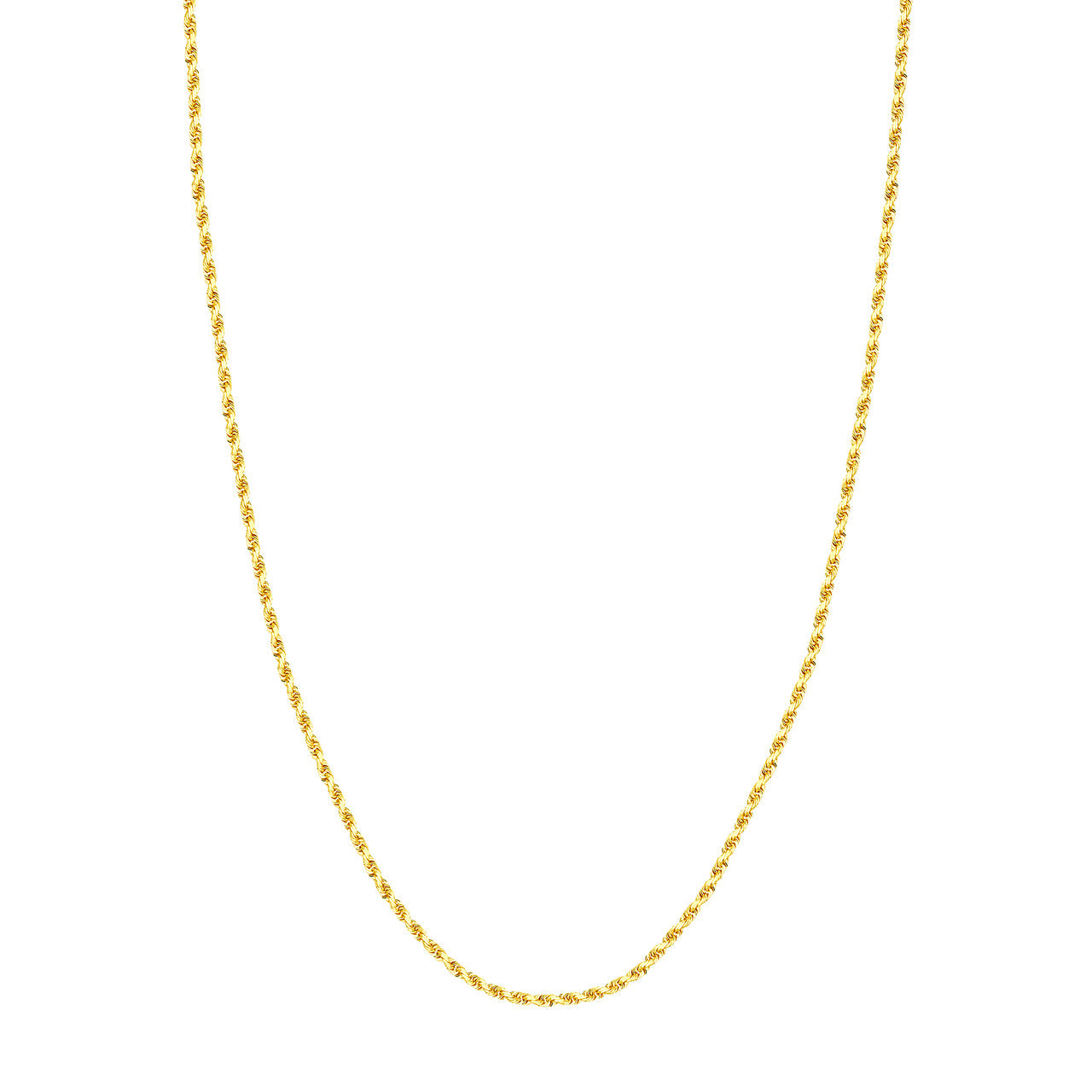 2.3mm Diamond Cut Rope Chain with Lobster Lock