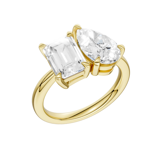 14K Yellow Gold 3.87ctw Toi Et Moi Lab Grown Diamond Ring