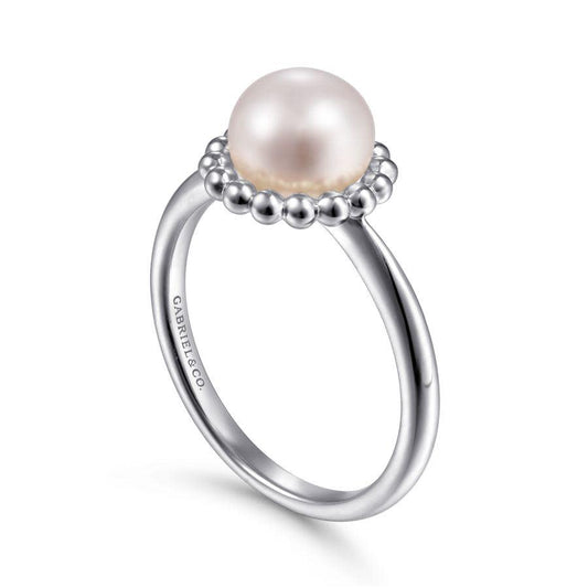 Sterling Silver Bujukan Frame Pearl Ring