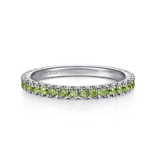White Gold Peridot Stackable