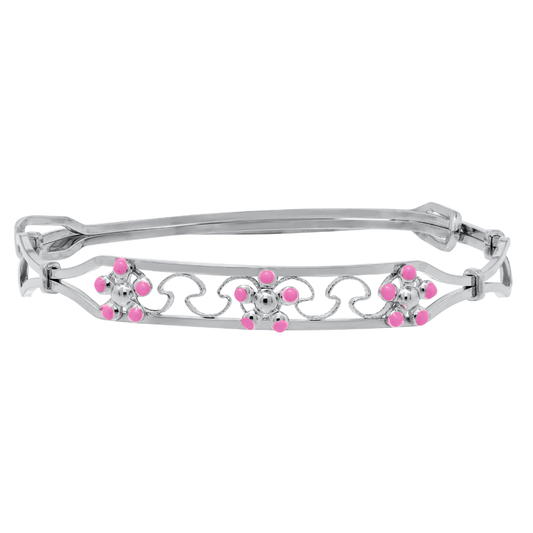 Sterling Silver Flower Baby Bracelet