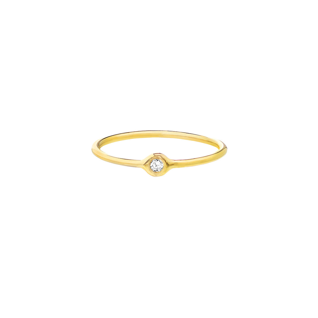 Yellow Gold Bezel Set Diamond Ring