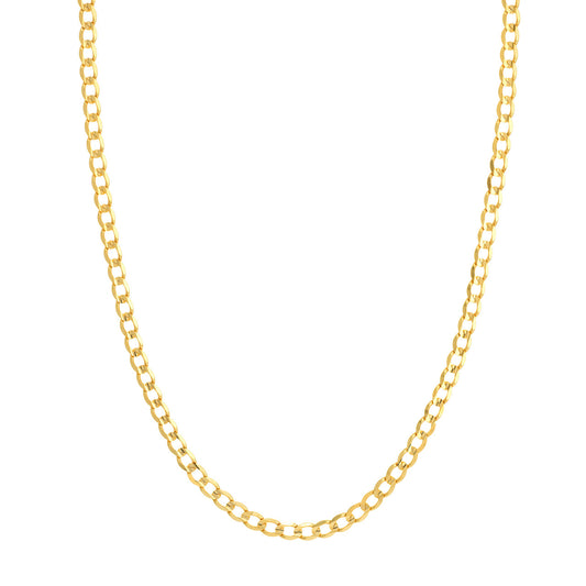 10K Yellow Gold 22" Concave Curb Chain
