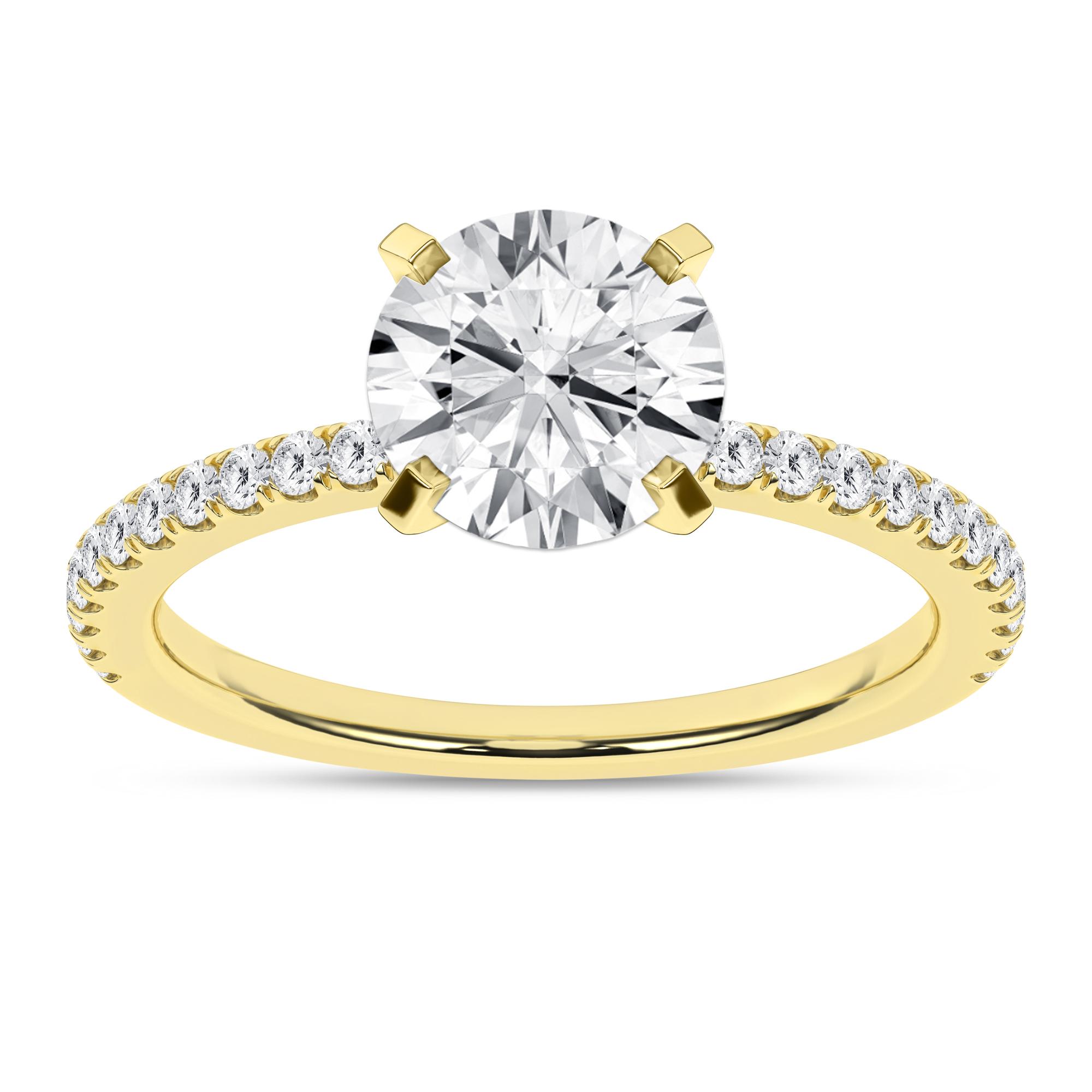14K Yellow Gold Lab Grown 2.27ctw Round Diamond Engagement Ring