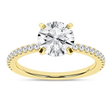 14K Yellow Gold Lab Grown 2.27ctw Round Diamond Engagement Ring