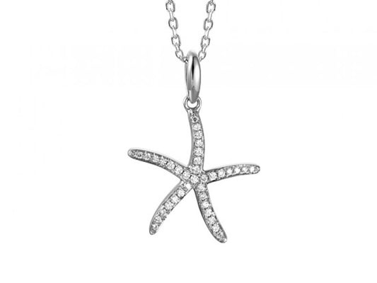 Small Diamond Starfish Pendant