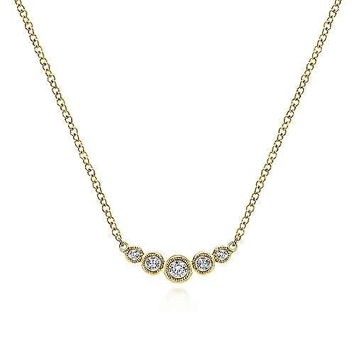 Bezel Set Diamond Bar Necklace