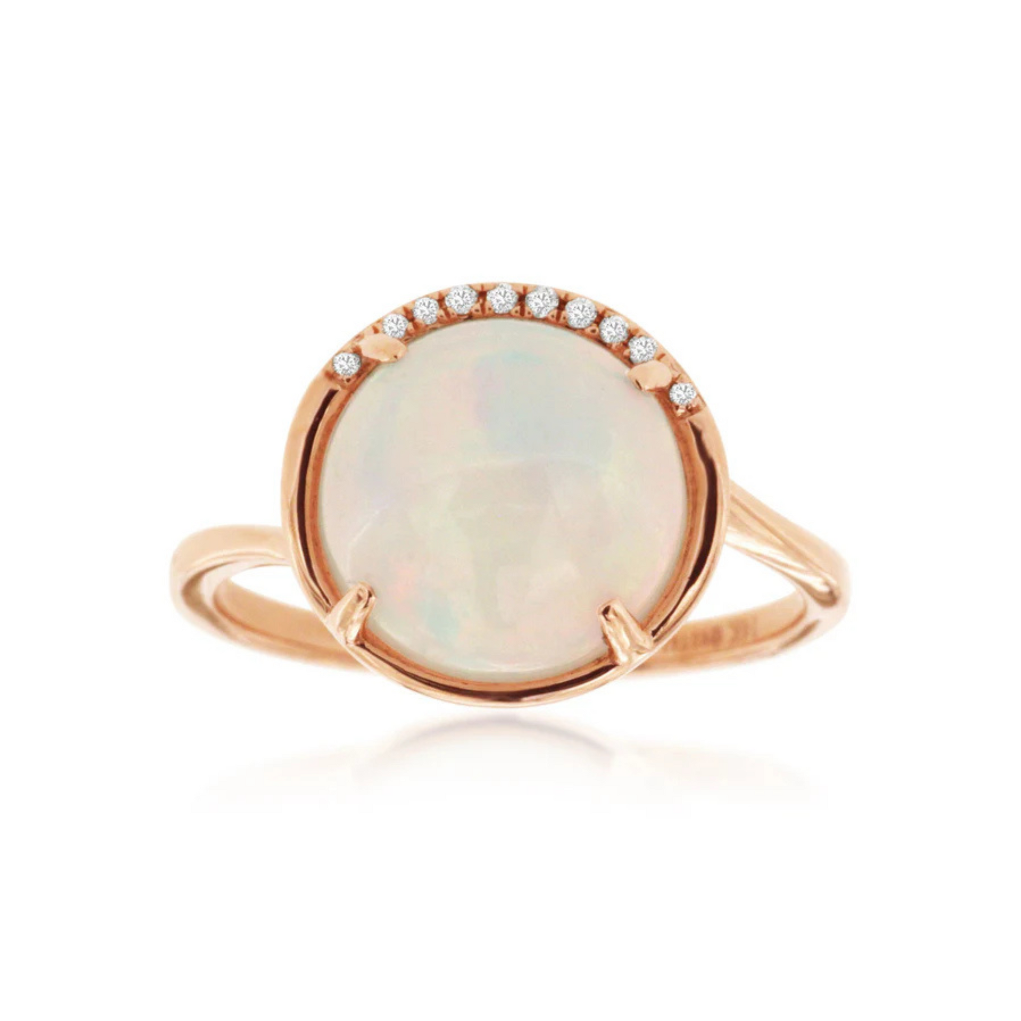14K Rose Gold Opal and Diamond Ring