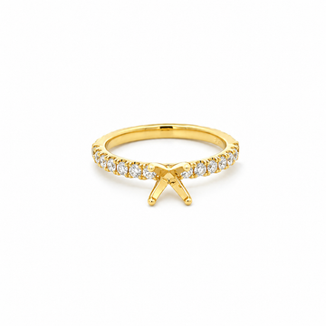 14K Yellow Gold Diamond Semi-Mount Engagement Ring
