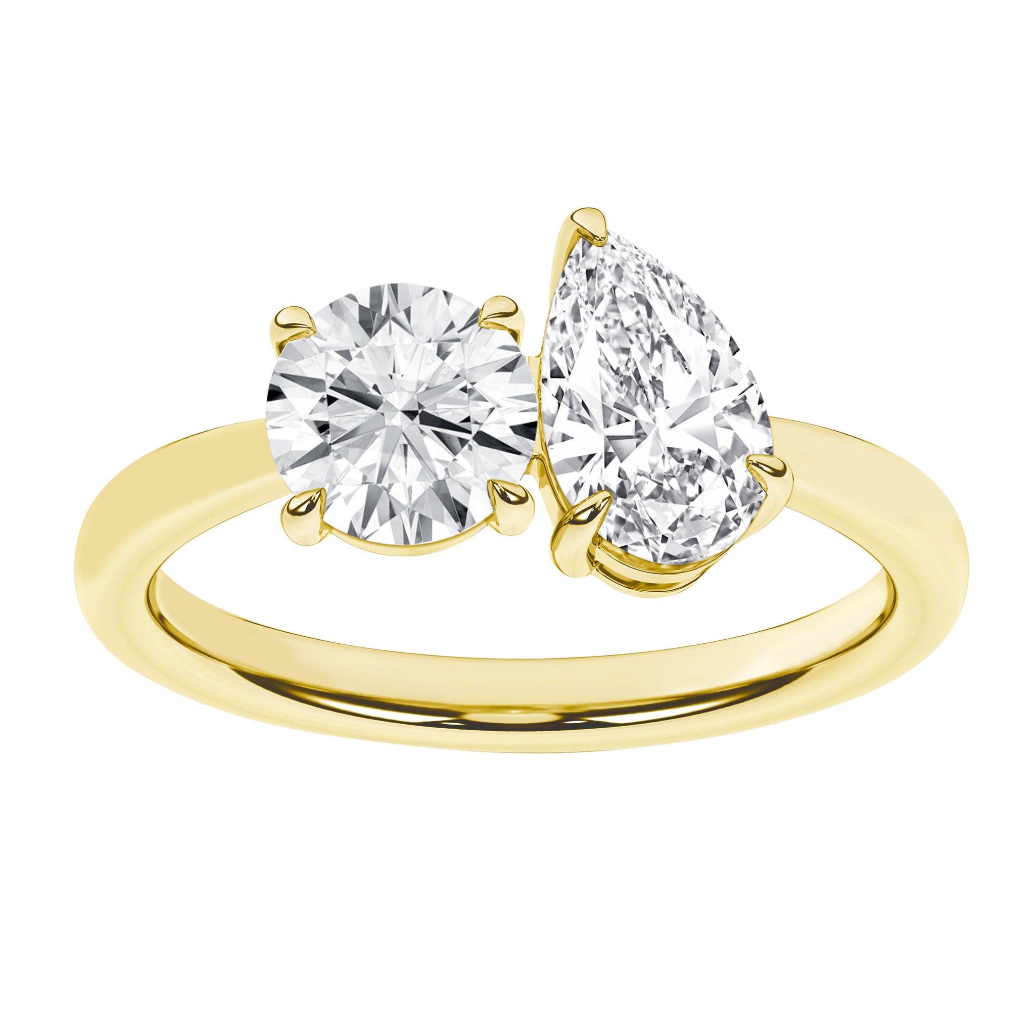 14K Yellow Gold Lab Grown 2.01ctw Toi Et Moi Diamond Ring