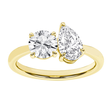 14K Yellow Gold Lab Grown 2.01ctw Toi Et Moi Diamond Ring