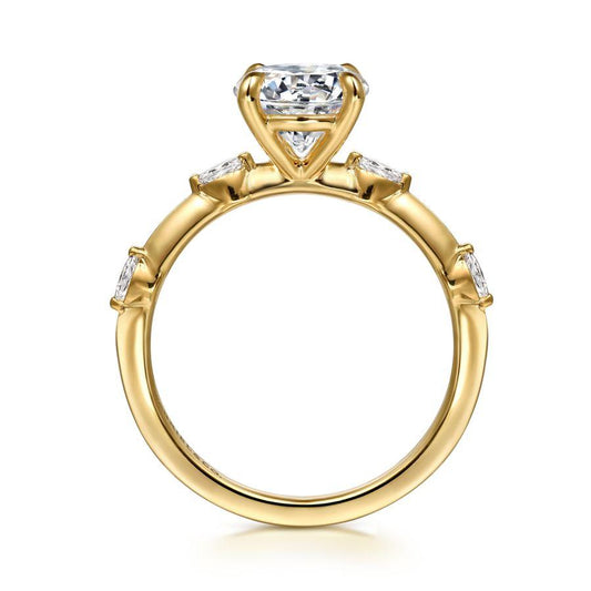 14K Yellow Gold Round Diamond Engagement Ring