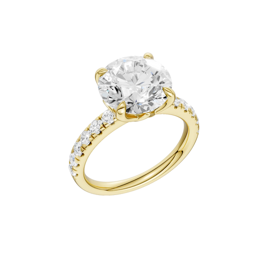 14K Yellow Gold Lab Grown 4.53ctw Round Diamond Engagement Ring