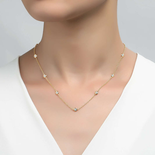 Simulated Diamond By-the-Yard Station Necklace