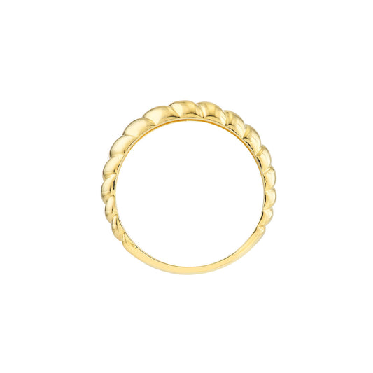 14K Yellow Gold Domed Croissant Ring