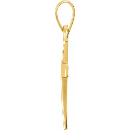 14K Yellow Gold Polished Cross Pendant