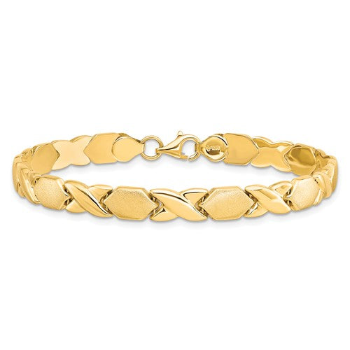 10k Yellow Gold "X & O" Bracelet