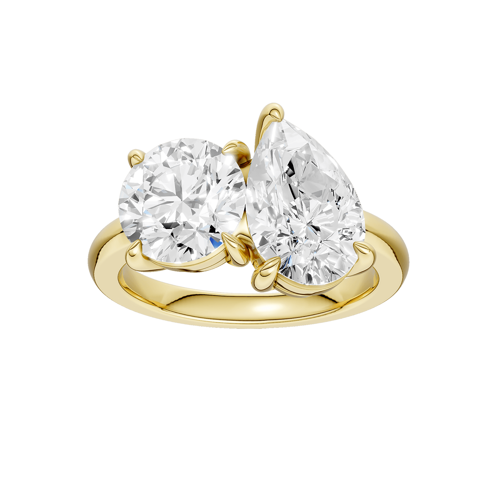 14K Yellow Gold Toi Et Moi Lab Grown Diamond Ring
