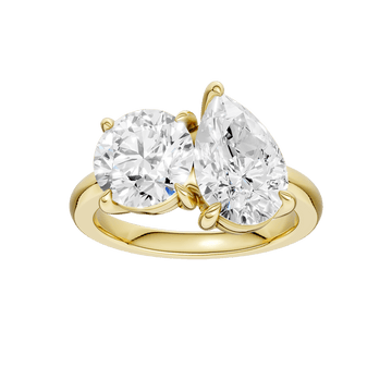 14K Yellow Gold Toi Et Moi Lab Grown Diamond Ring
