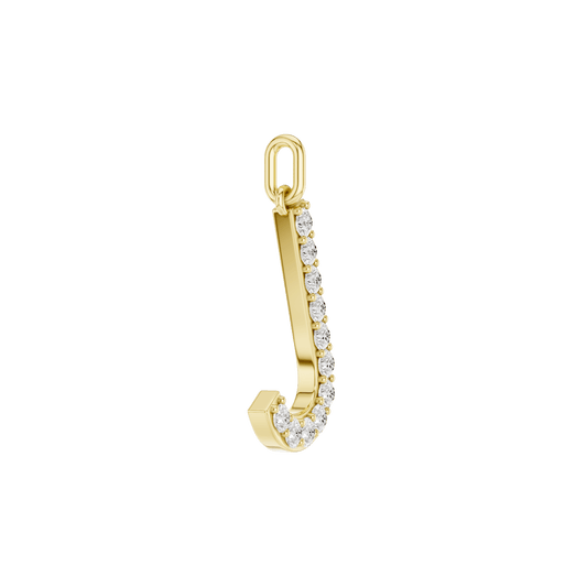 14K Yellow Gold Lab Grown Diamond Love Letters Pendant - J