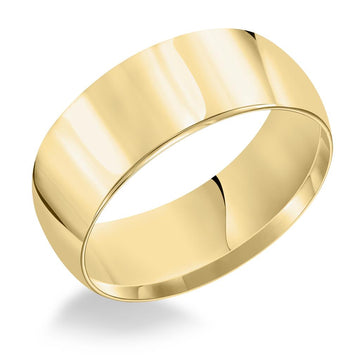 Low Dome Comfort Fit Plain 8mm Wedding Band