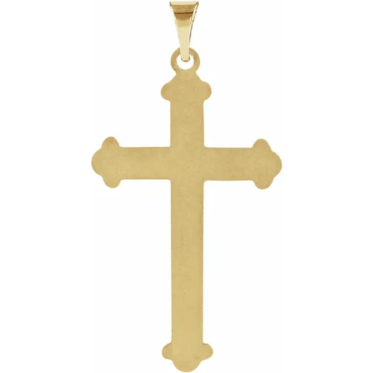 14K Yellow Gold Medium Fancy Cross