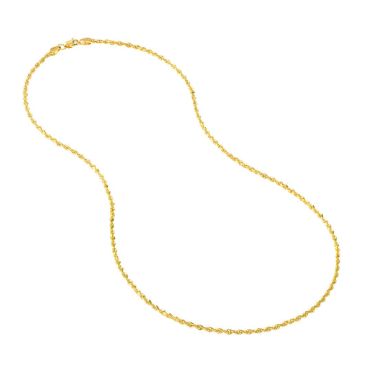 2.3mm Diamond Cut Rope Chain with Lobster Lock