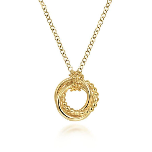 Yellow Gold Interlocking Circles Necklace