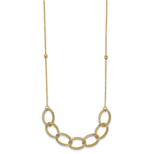 14K Two-tone Oval Link Necklace