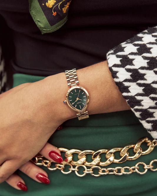 Citizen Ladies Rose Tone L Rainell Green Dial Stainless Steel Watch