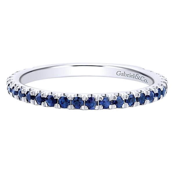 14K White Gold Sapphire Stackable Ring