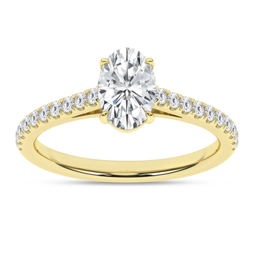 14K Yellow Gold Lab Grown 1.26ctw Oval Diamond Engagement Ring