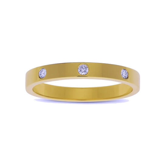 14K Yellow Gold Flush Set Diamond Band
