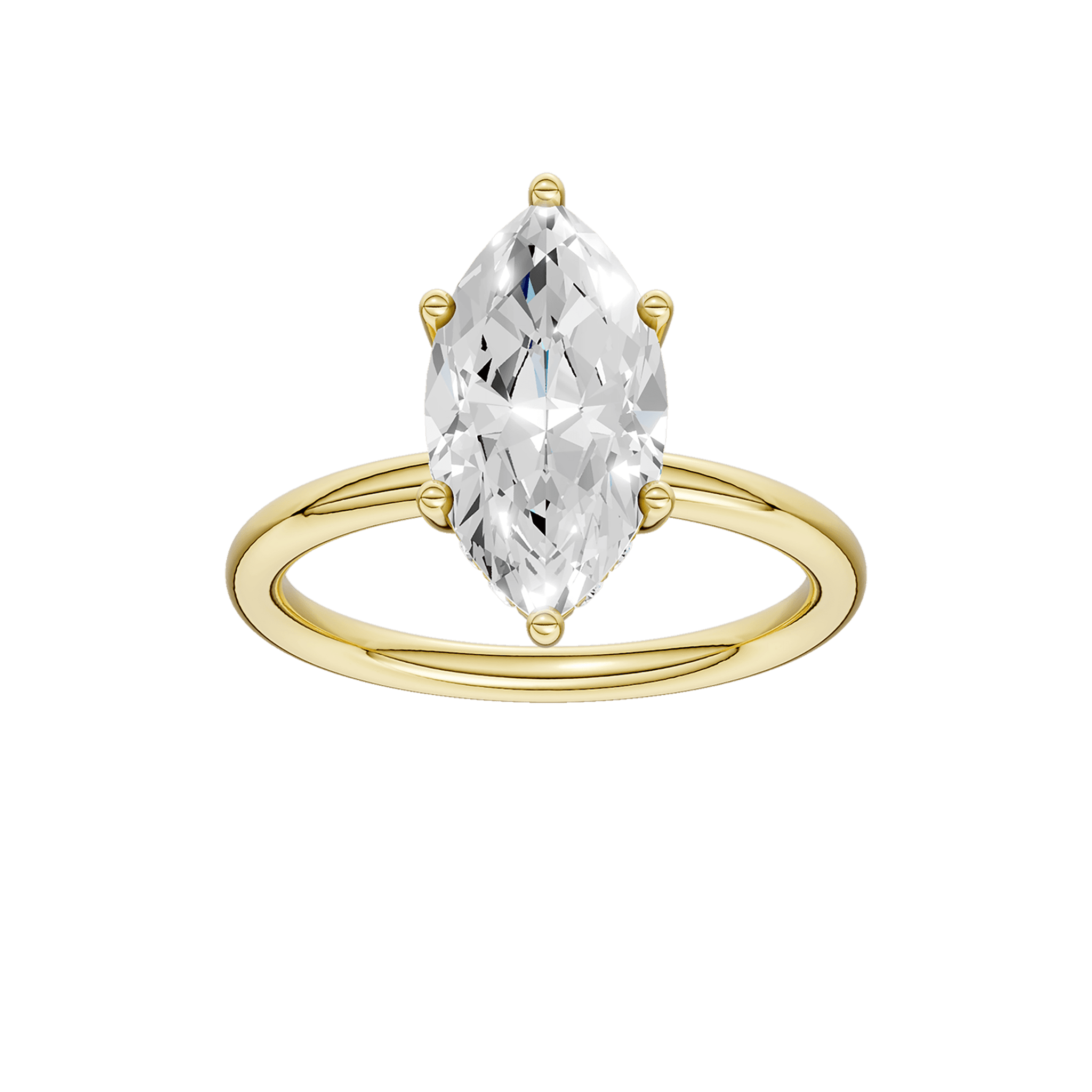 14K Yellow Gold Lab Grown 2.13 ctw Marquise Diamond Engagement Ring