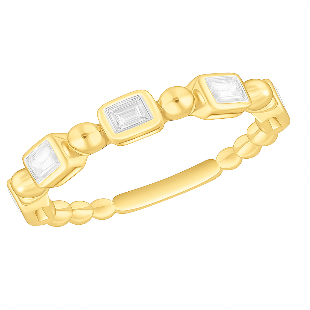 14K Yellow Gold .26ctw Baguette Diamond Five-Stone Band