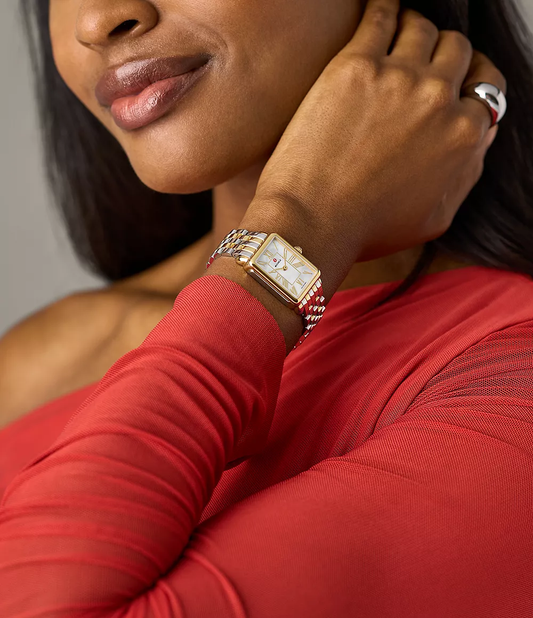 MICHELE Deco Park Two-Tone 18K Gold-Plated Watch