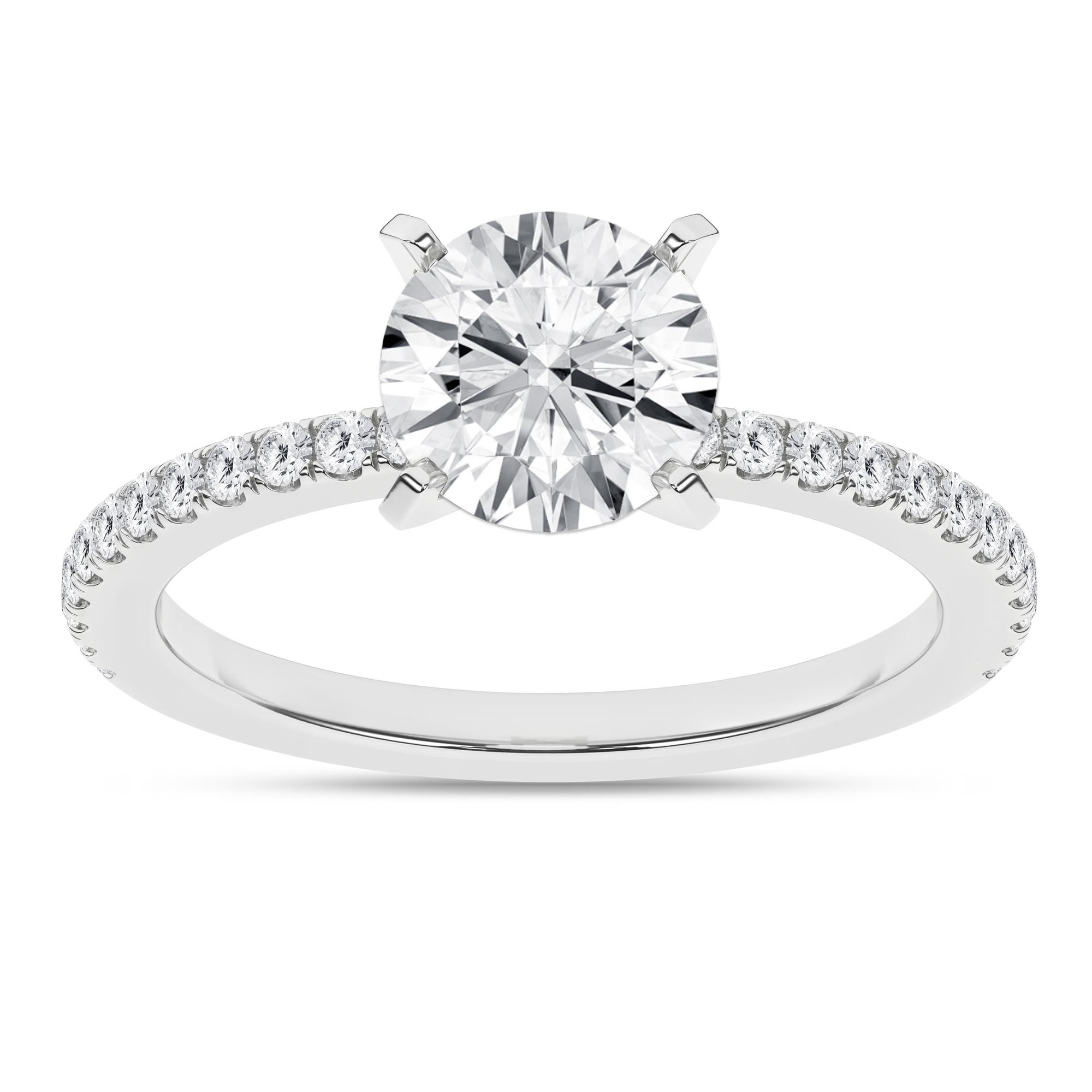 14K White Gold Lab Grown 1.75ctw Round Diamond Engagement Ring