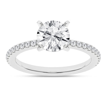 14K White Gold Lab Grown 1.75ctw Round Diamond Engagement Ring