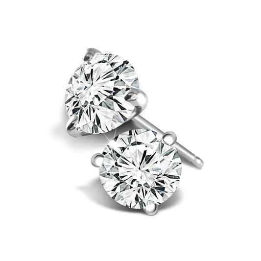 14K White Gold Natural 1ctw Diamond Studs