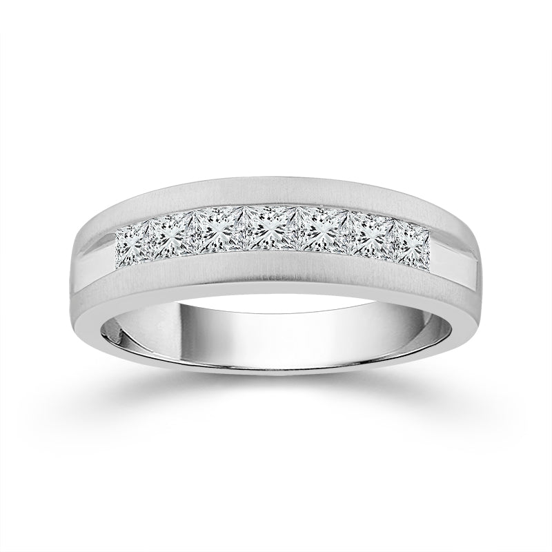 10K White Gold Gents Diamond Band