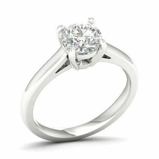 14K White Gold Lab Grown Round Diamond Engagement Ring