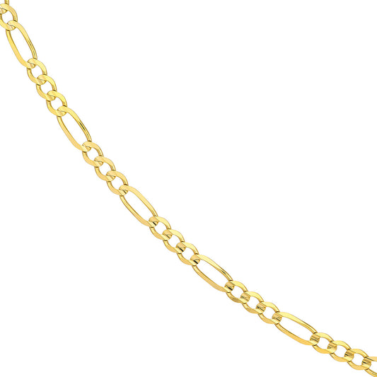 10K Yellow Gold 5.8mm Concave Figaro Chain