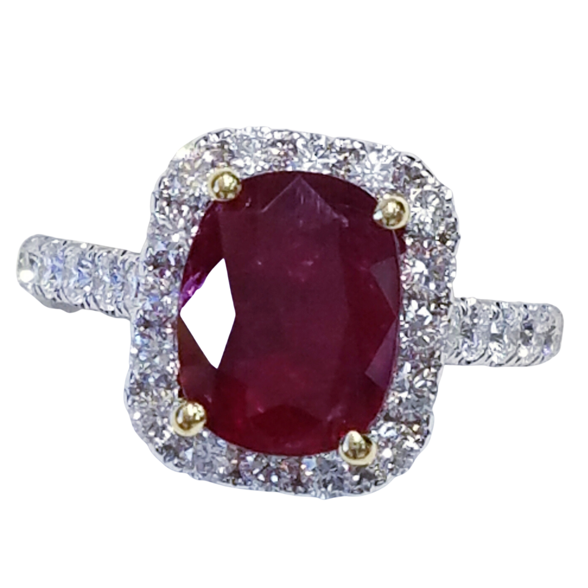 18K White Gold Ruby and Diamond Ring