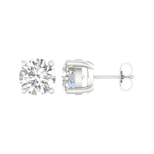 14K White Gold 5ctw Lab Grown Diamond Stud Earrings