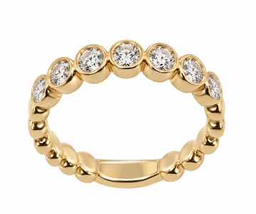 14K Yellow Gold .51ctw Diamond Bezel-Set Seven-Stone Band