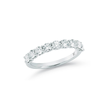 14K White Gold 1ctw Diamond 9 Stone Band
