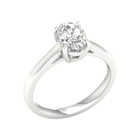 14K White Gold Lab Grown 1.58ct Oval Diamond Engagement Ring